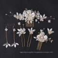 Handmade Crystal Rhinestone Freshwater Pearls Flower Bridal